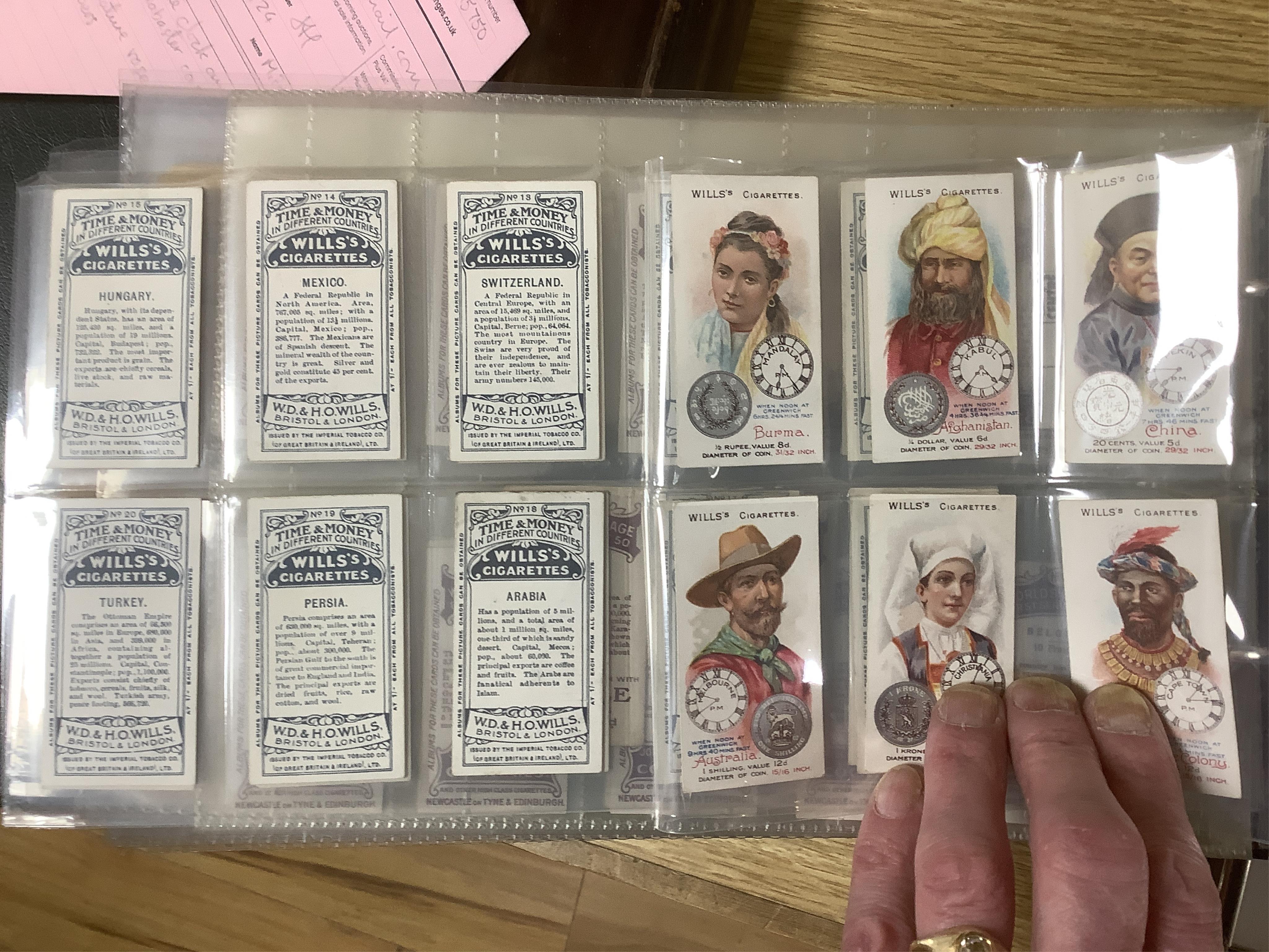 A collection of seven albums of cigarette cards. Condition - mostly fair to good